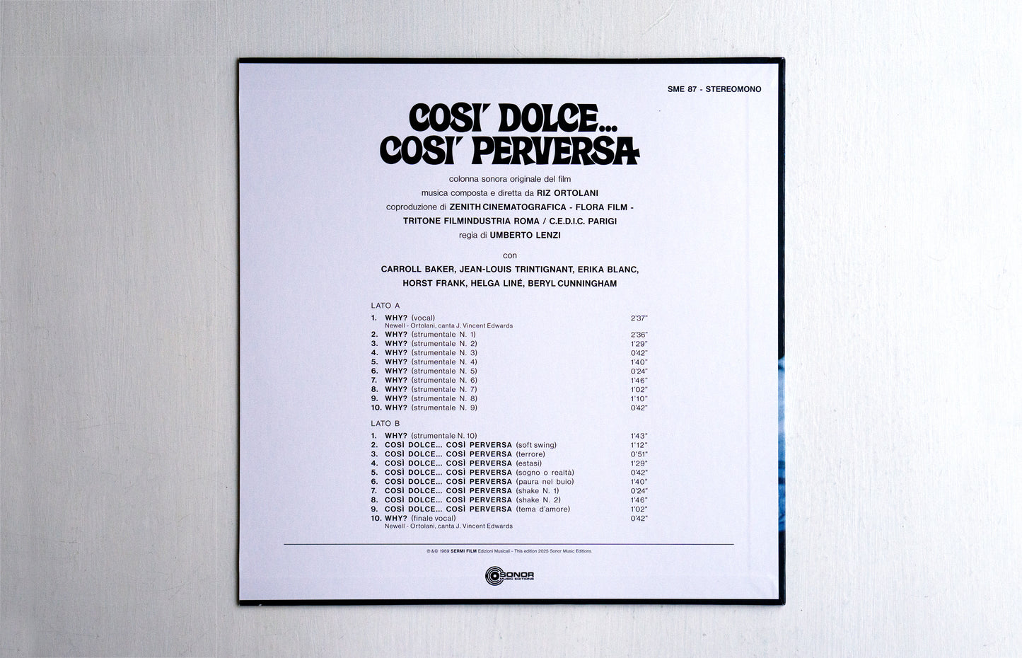 Riz Ortolani - COSÌ DOLCE... COSÌ PERVERSA OST LP